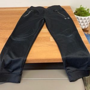 Under Armour joggers. Fit is slim.